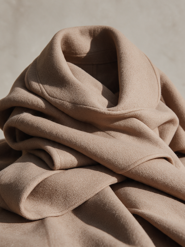 Women's Oversized Wool-Blend Cropped Coat With Wide Lapel