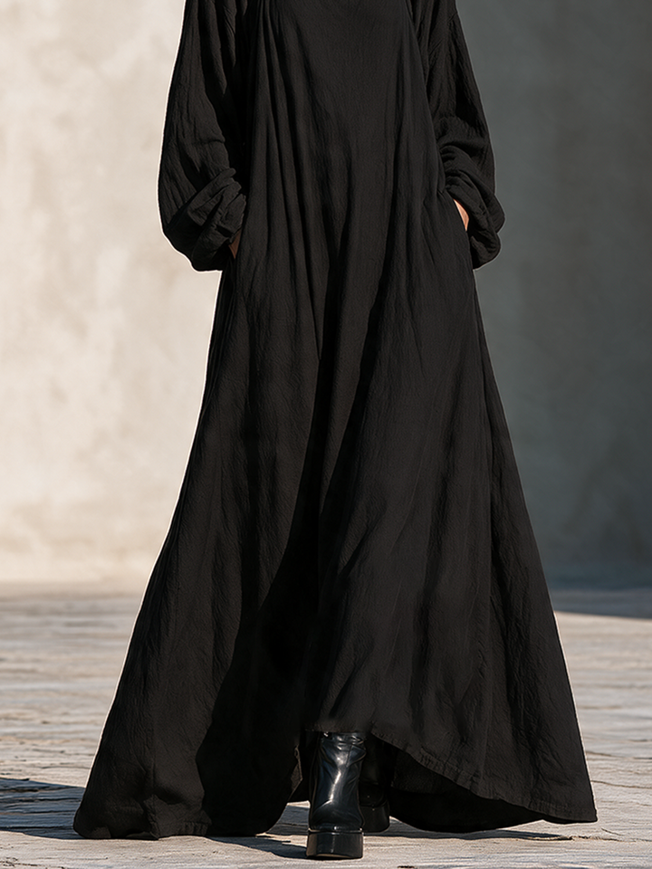 Vestido maxi de lino fluido falso de dos piezas para vacaciones MDZ0365I7LYL