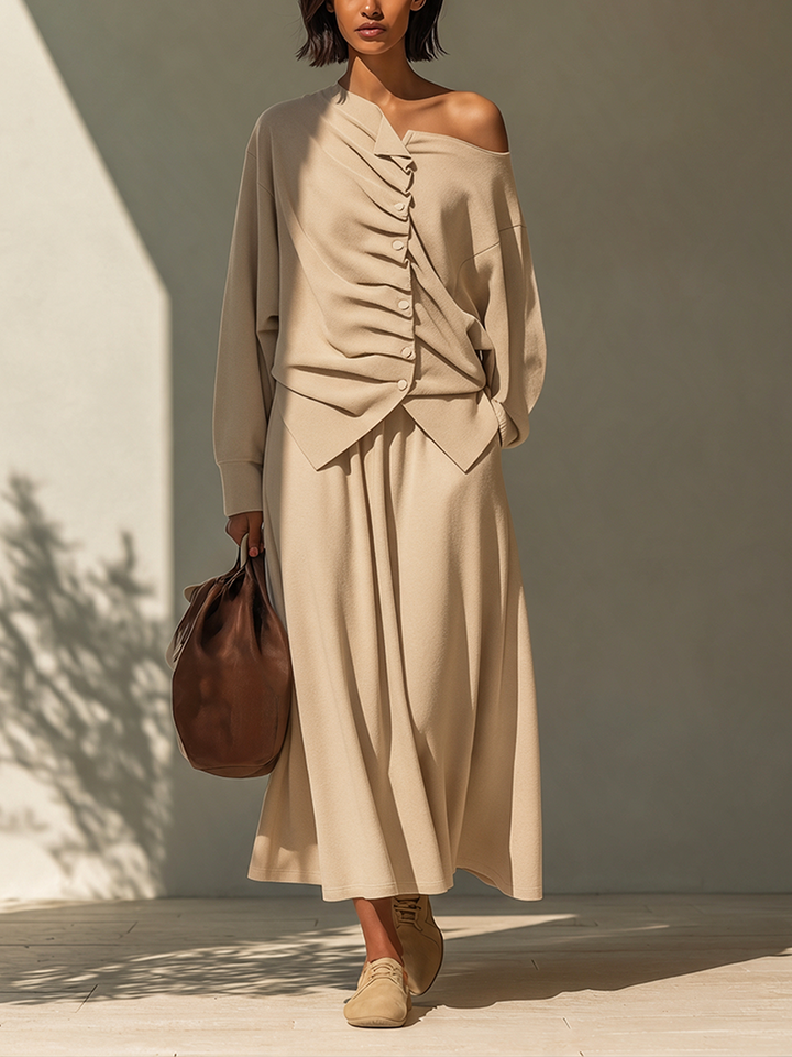 Women's Asymmetric Twist-Detail Knit Set