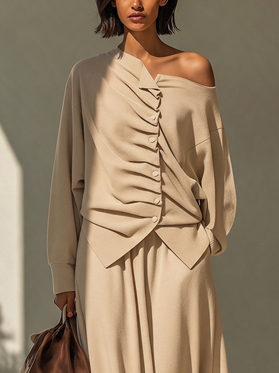 Women's Asymmetric Twist-Detail Knit Set