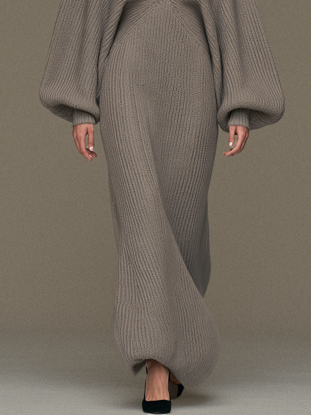 Women's Vintage Cut-Out Mock-Neck Sweater Dress