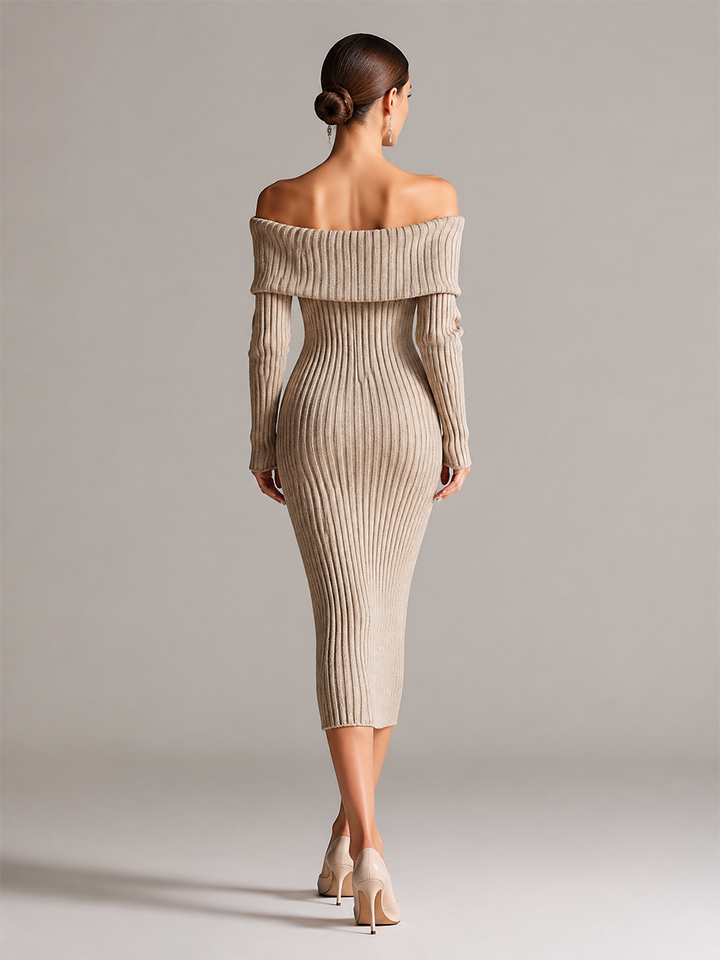 Women's Cable Knit Date Night Midi Dress