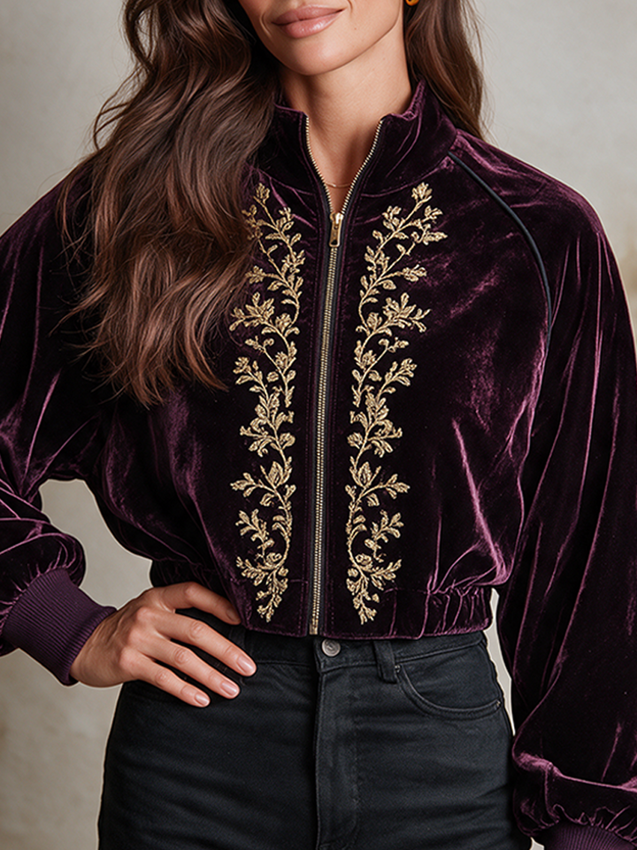 Women's Embroidered Velvet Jacket