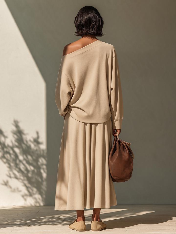 Women's Asymmetric Twist-Detail Knit Set